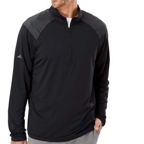 Adidas Shoulder Stripe Quarter-Zip Pullover