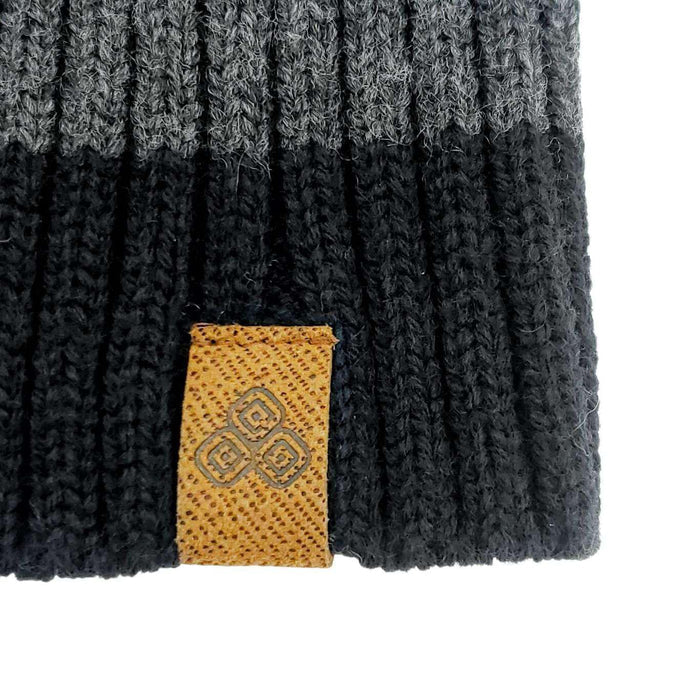 Adult Hat - Lucky Beanie (Black / Gray Stripe) by G & L Positive Goods