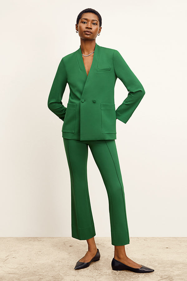 front image of a woman wearing the allyn pants in shamrock | Exclude | Grid