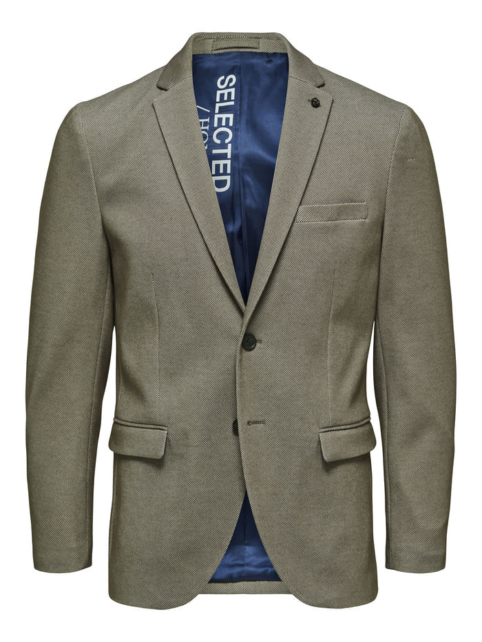 Beige Slim Fit Formal Blazer