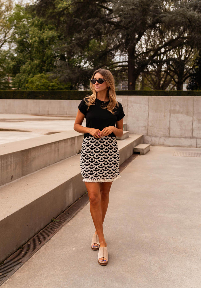 Teresa crochet skirt fabric close-up
