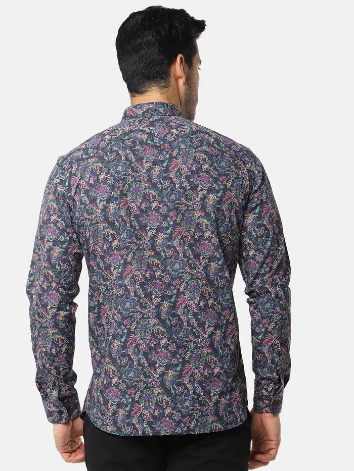 Black Floral Full Sleeves Shirt