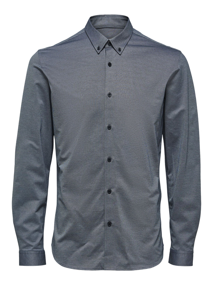 Blue Button Down Full Sleeves Shirt