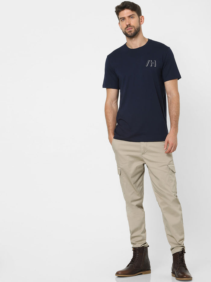 Blue Organic Cotton Crew Neck T-Shirt