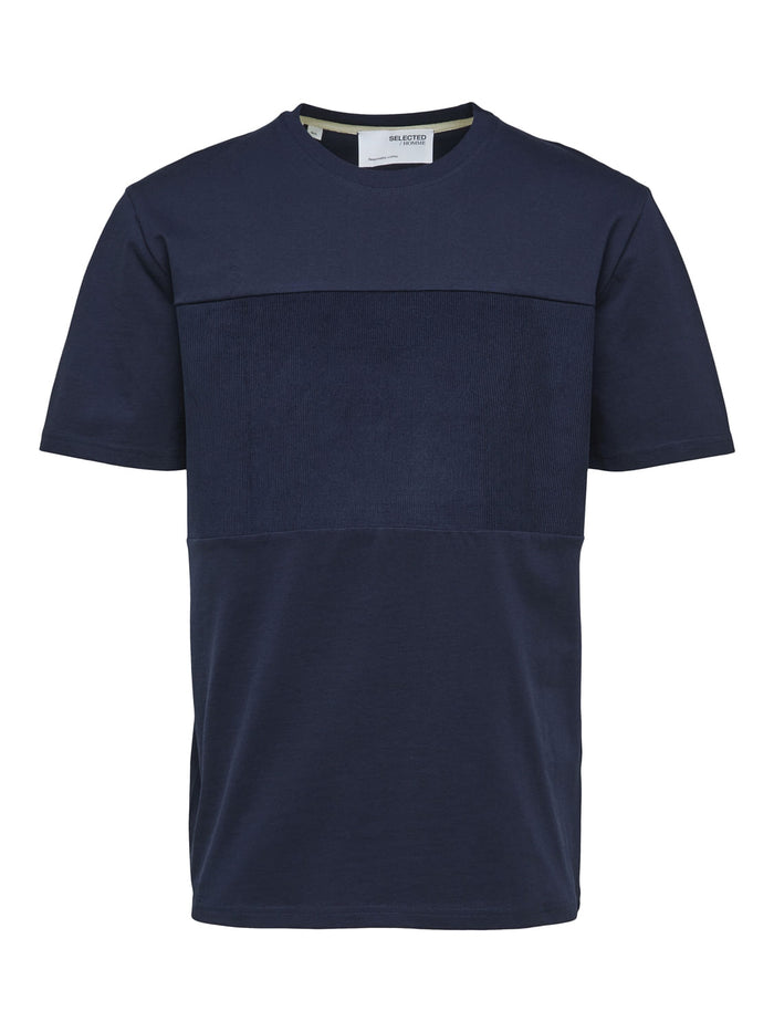 Blue Organic Cotton Crew Neck T-Shirt