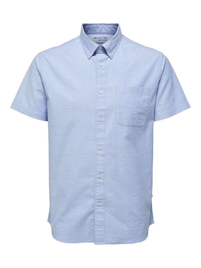 Blue Organic Cotton Half Sleeves Shirt