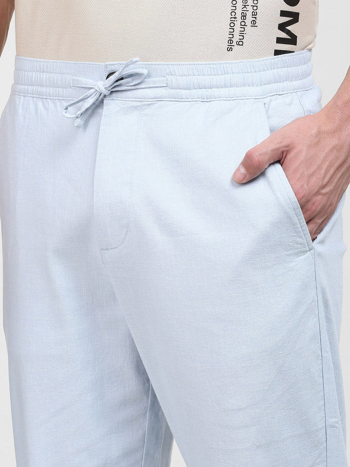 Blue Organic Cotton & Linen Pants