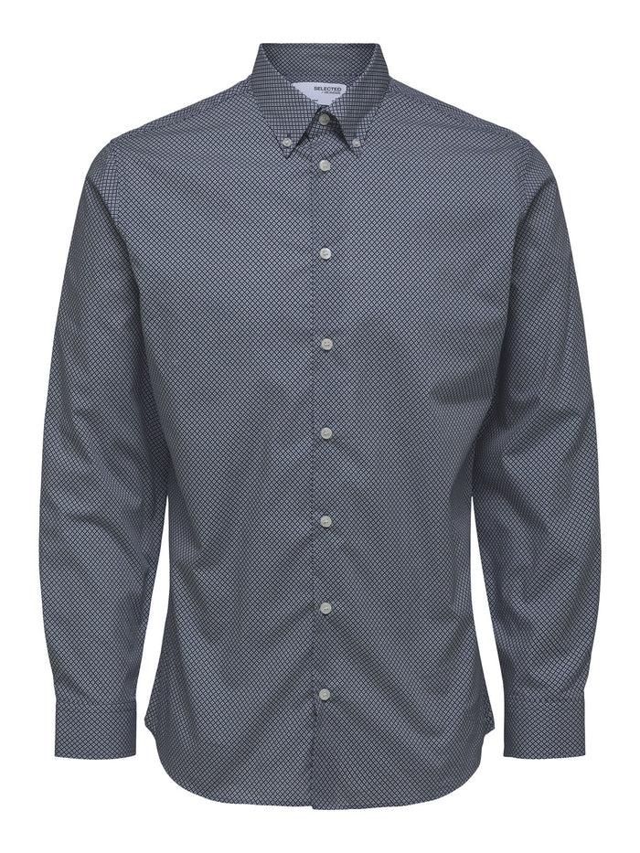 Blue Printed Full Sleeves Shirt