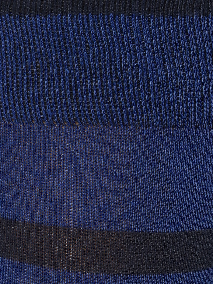 Blue Striped Mid Calf Length Socks
