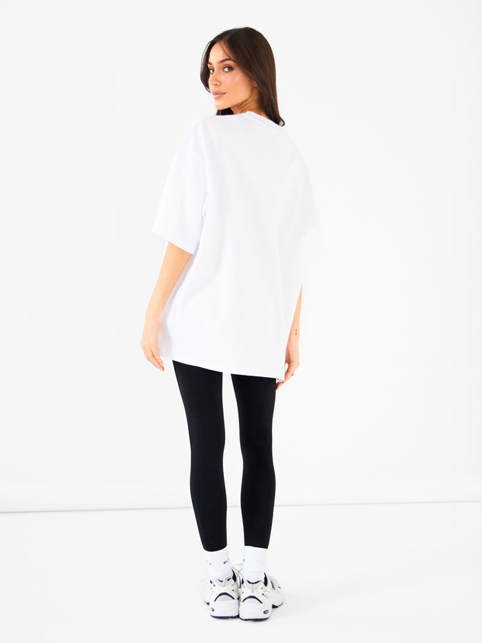 Briston Ultra Oversized T-Shirt - White & Steel Blue