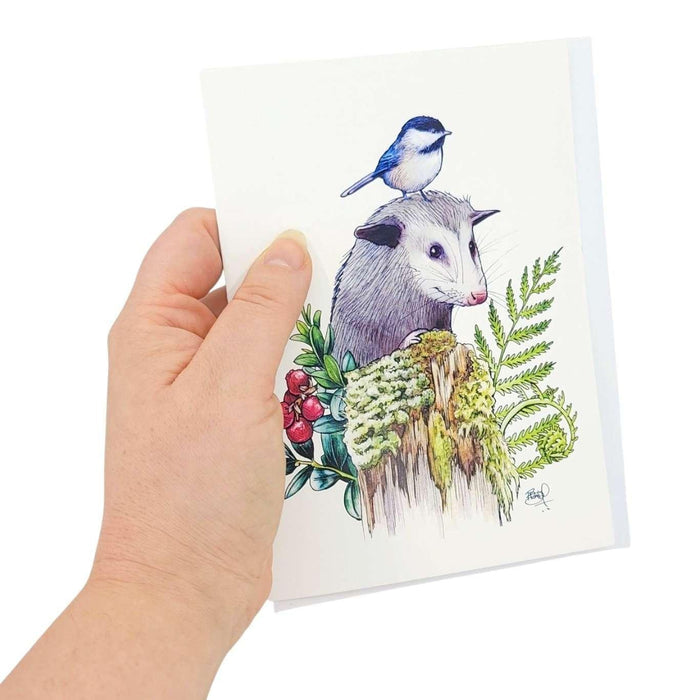 Card - All Occasion - Possum and Chickadee (Awesome Possum) by Shawn Braley