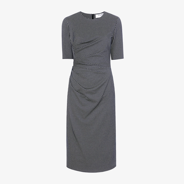 packshot image of the ciela dress in stretch houndstooth