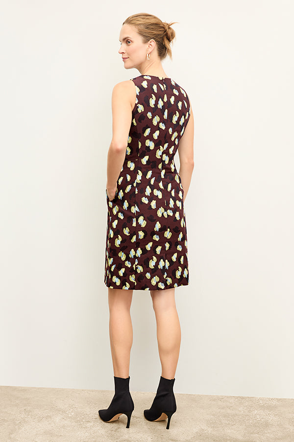 back image of a woman wearing the constance dress in bengal jacquard | Exclude | Grid Hover