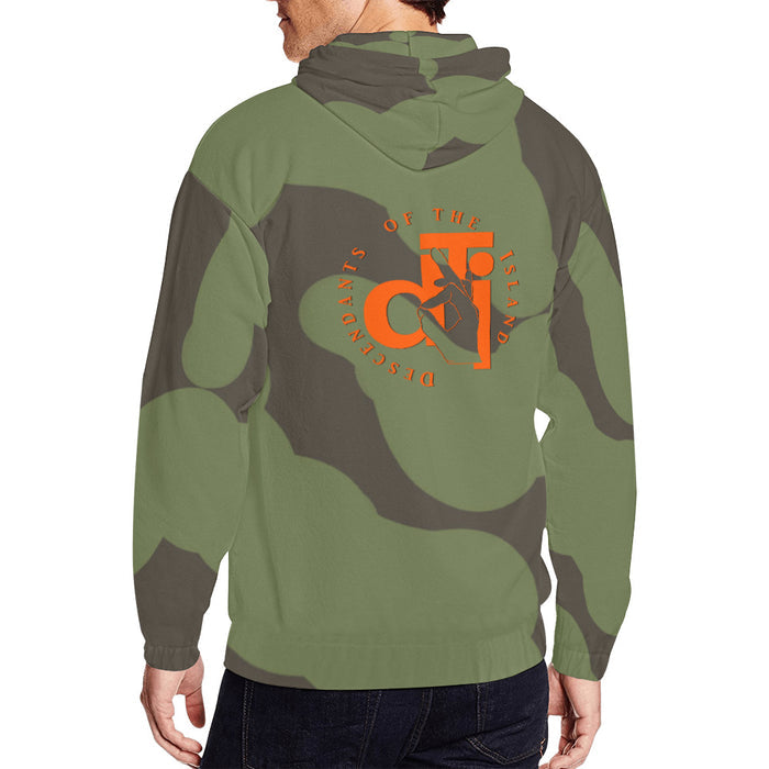 Descendants of the Island Dolphin Men's Camo 6 Zip Hoodie