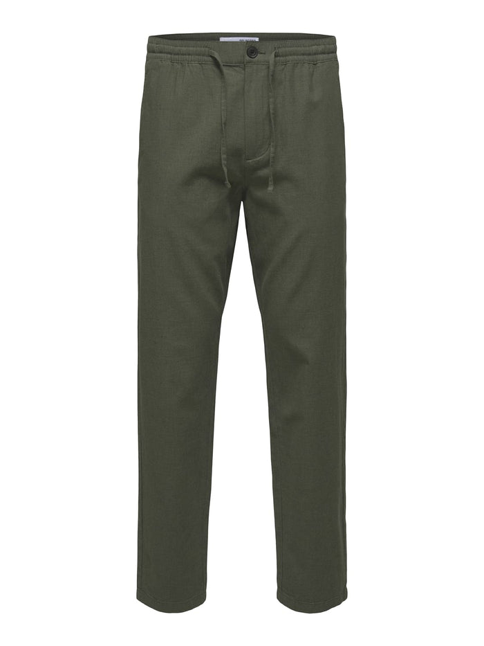 Green Mid Rise Organic Cotton Pants