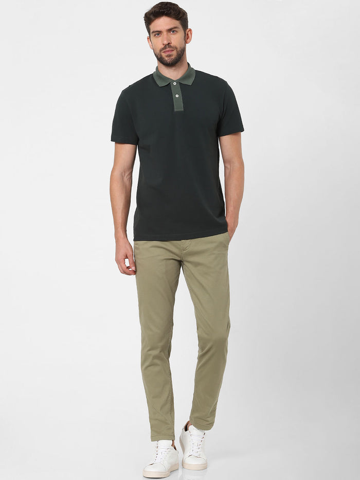 Green Organic Cotton Polo Neck T-Shirt