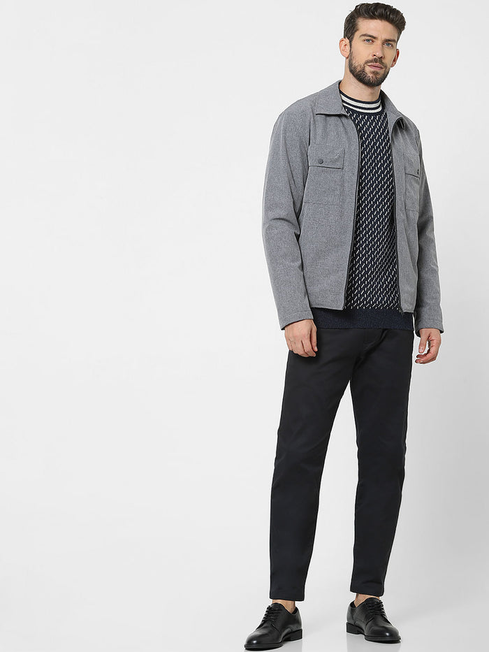 Grey Solid Jacket