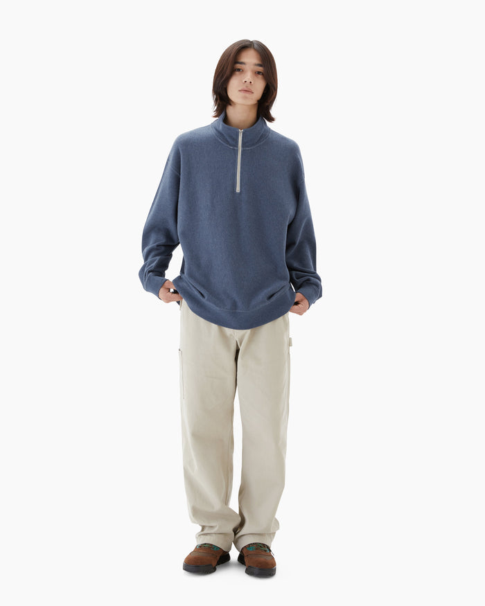 Heather Half Zip Pullover Blue
