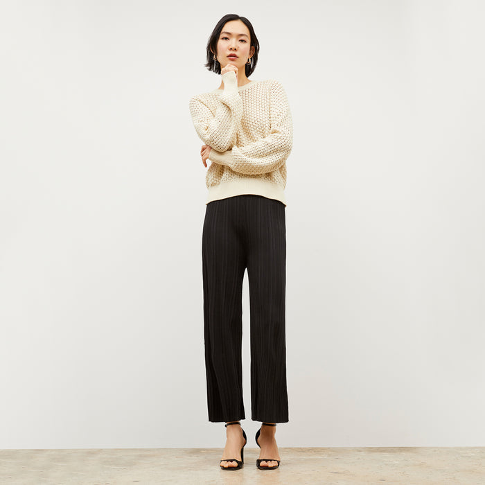 Packshot image of the Liam sweater popcorn knit in coconut
