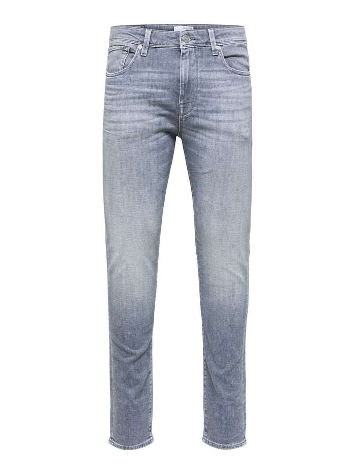 Light Grey Mid Rise Slim Jeans