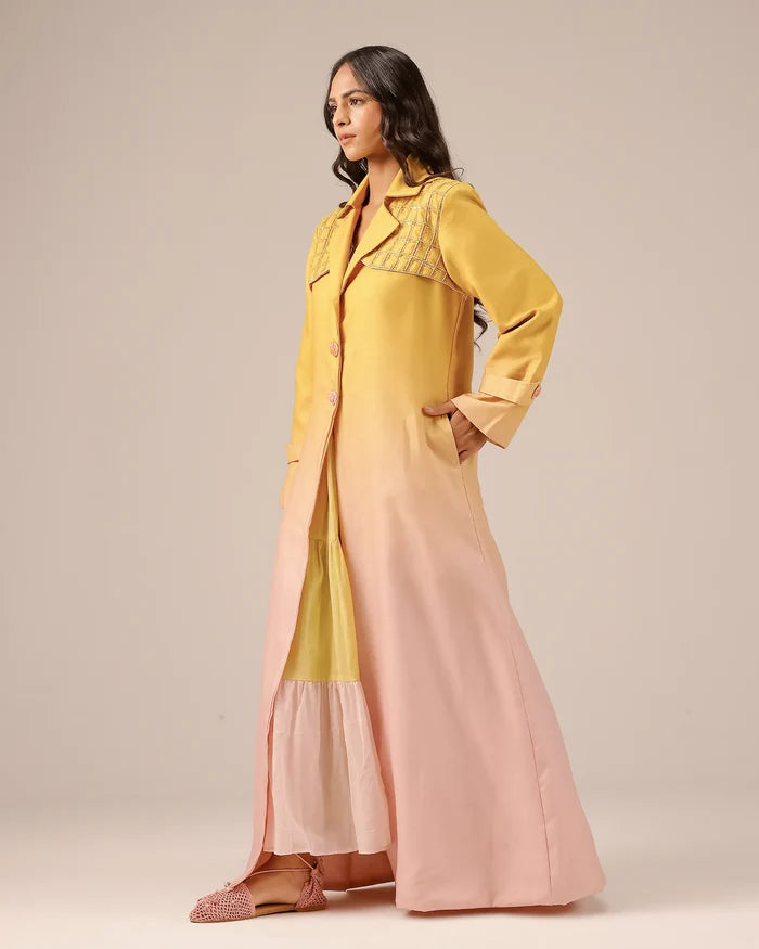 Melon Muse Dress & Jacket (Yellow To Pink)
