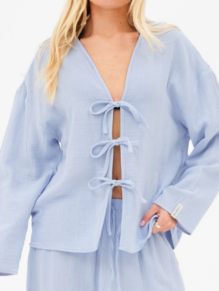 Mila Tie Up Top - Summer Blue