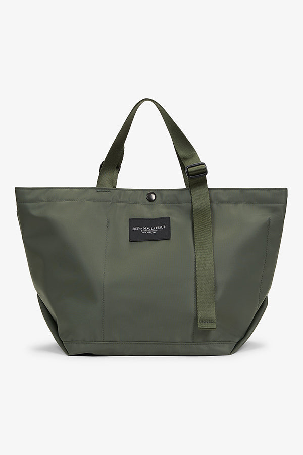 Packshot image of the Bags in Progress x MM Small Carry All Tote in Khaki Green | Grid | Exclude | Still