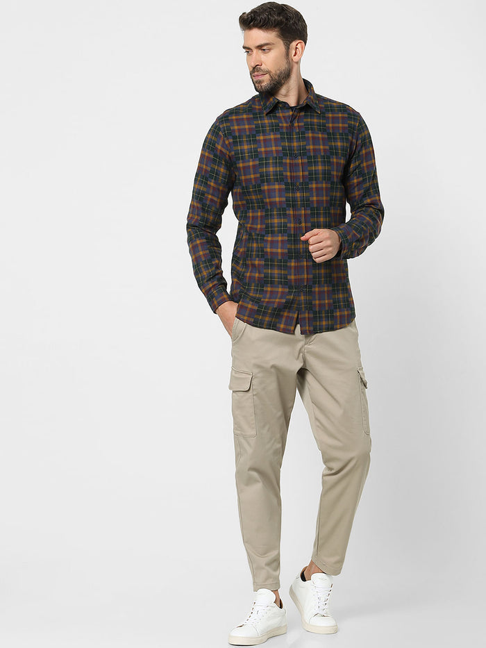 Multi-Coloured Check Organic Cotton Full Sleeves Shirt