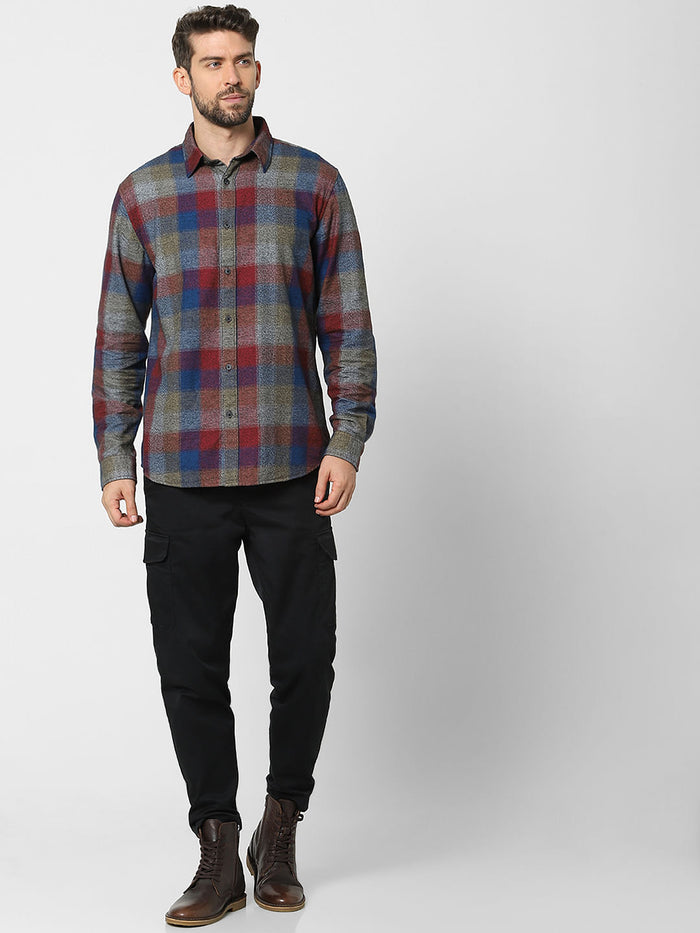 Multi-Coloured Check Organic Cotton Full Sleeves Shirt