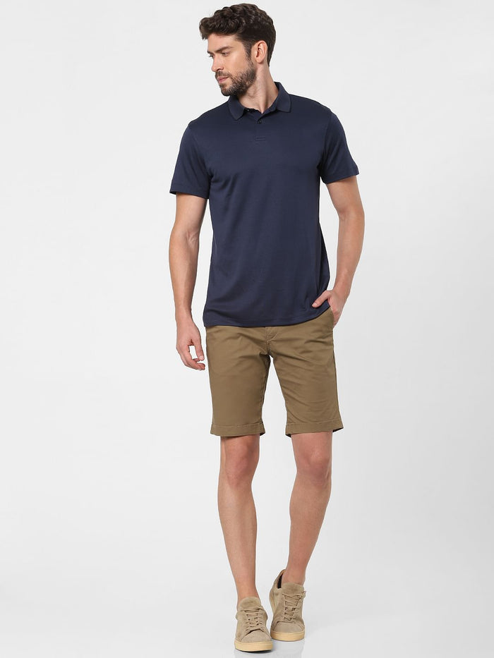 Navy Blue Polo Neck T-Shirt