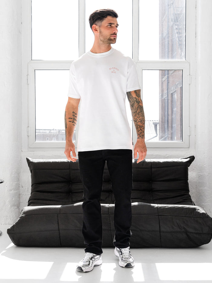 NYC Relaxed T-Shirt - White & Pink