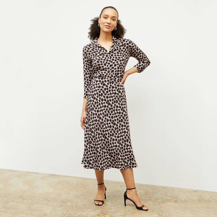 Orchard Skirt - Washable Silk :: Sahara Print
