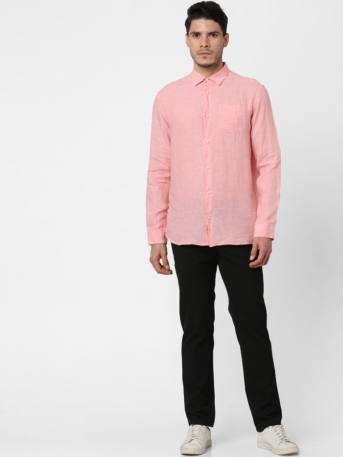 Pink Full Sleeves Linen Shirt