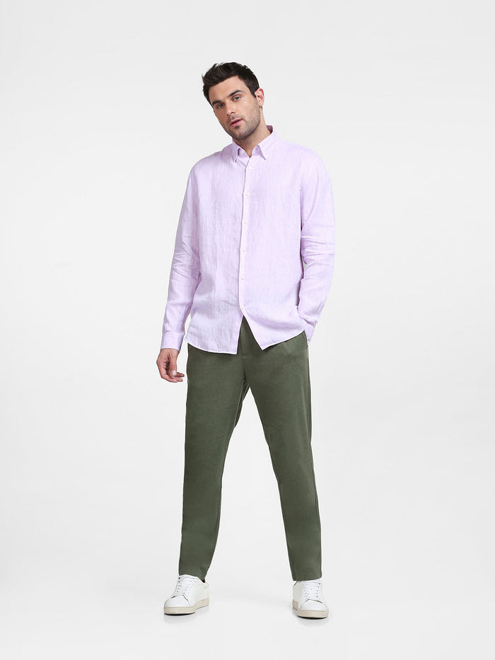 Pink Linen Full Sleeves Shirt