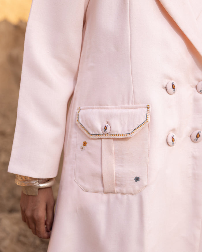 Rhysa Dress & Jacket Set - Desert Sand & Maroon