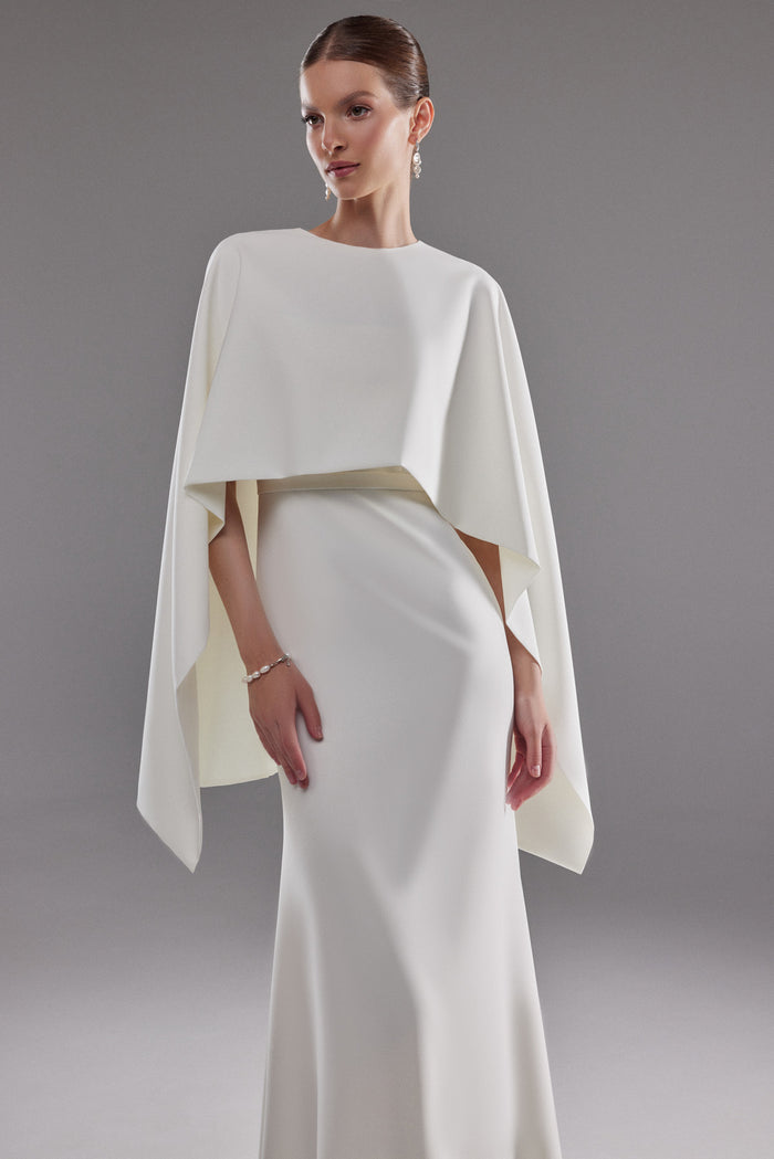RTS Satin Bridal Cape Ell | Ivory Bridal Cover Up | Wedding Dress Topper