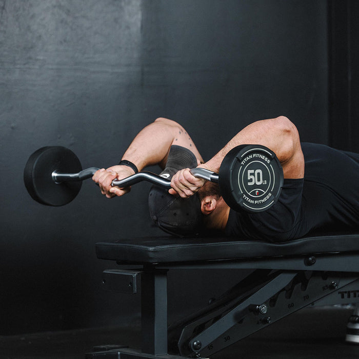 80 LB EZ Curl Fixed Urethane Barbell