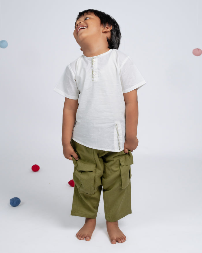 Signature Boy Co-ord Set - White / Green