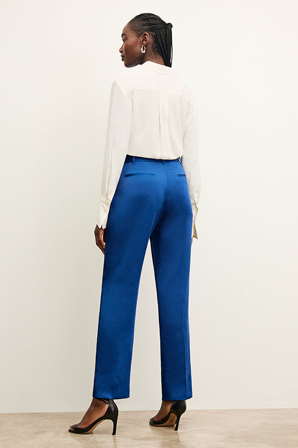 front image of a woman wearing the smith pant in sapphire | Exclude