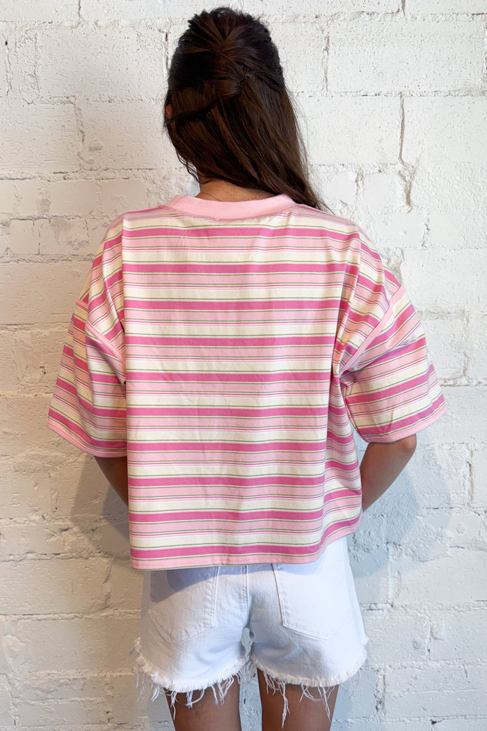 Sugar Rush Striped Tee Back, adeline boutique, dallas boutique, boutique