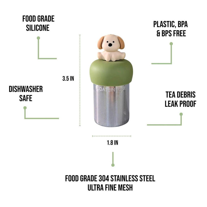 Tea Infuser - Beige Dog (Green Base) by Float2Infuse