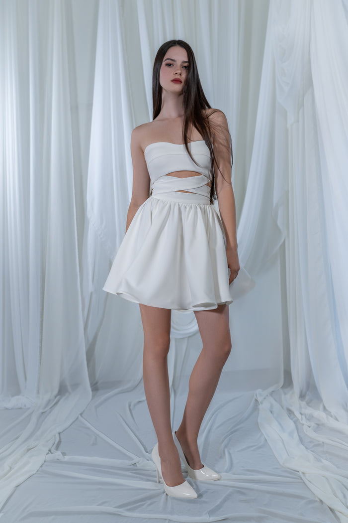 Two-Piece Crepe Civil Wedding Dress Linnet | Bridal Shower Party Dress