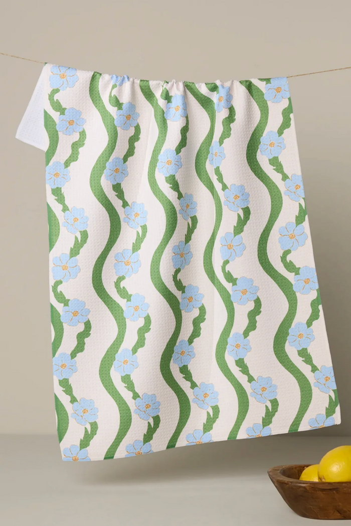 Wavy Flowers Tea Towel, adeline boutique, dallas boutique boutique