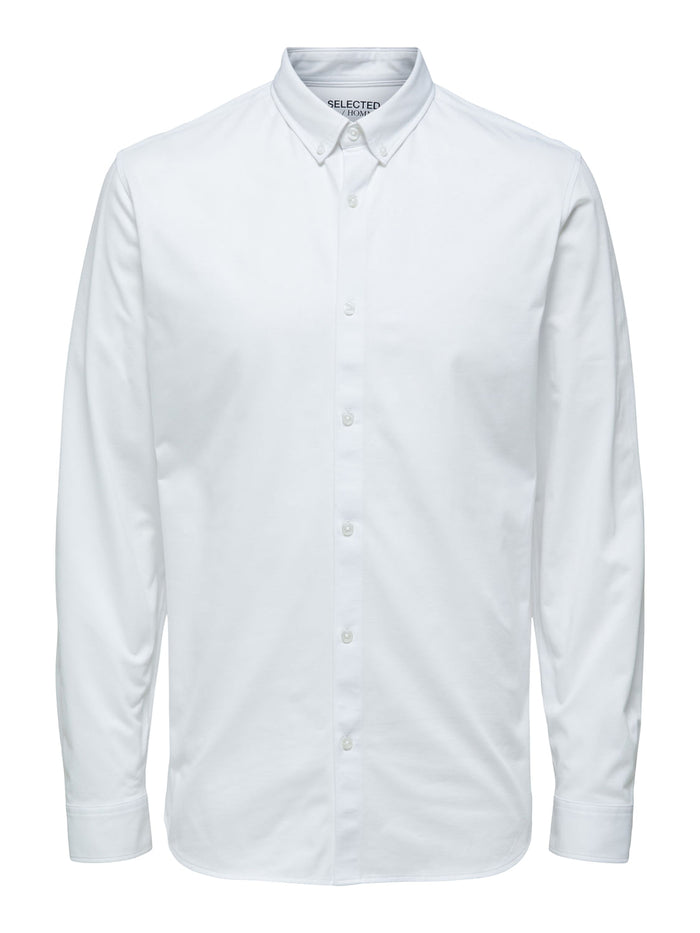 White Button Down Full Sleeves Shirt