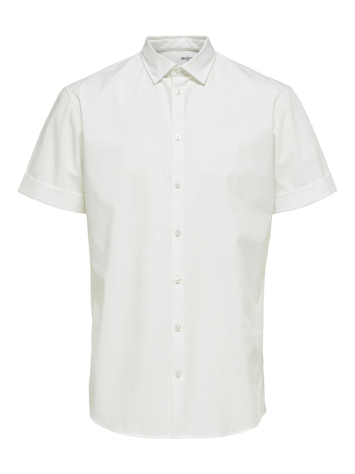 White Organic Cotton Half Sleeves Shirt
