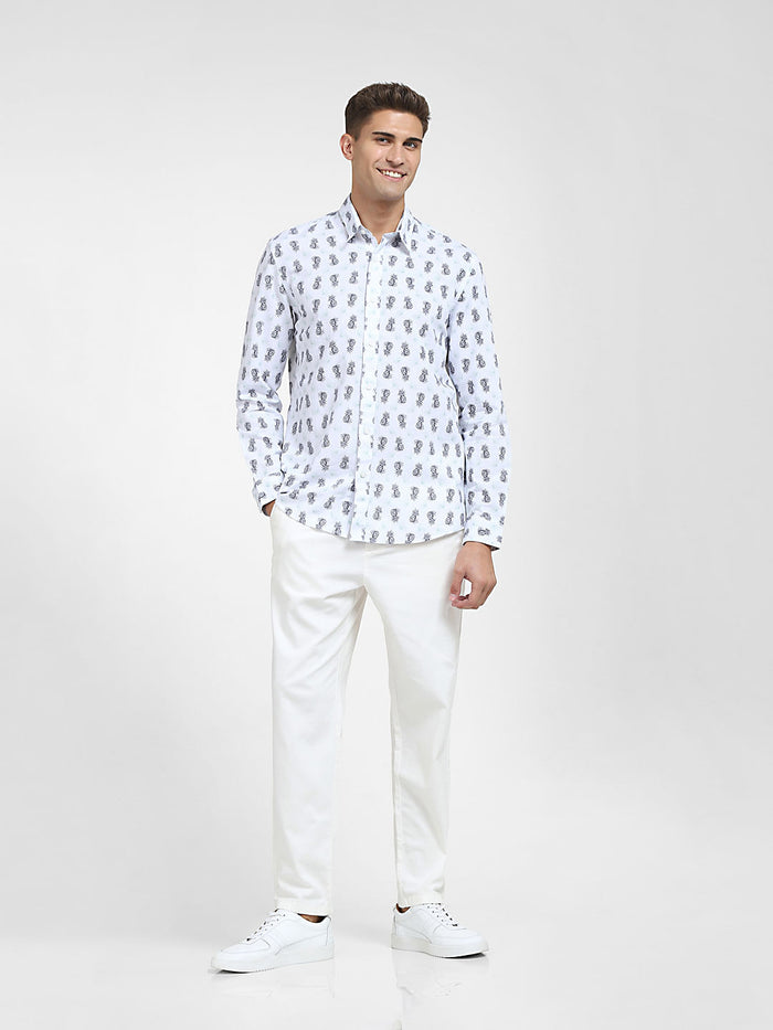 White Organic Cotton & Linen Blend Shirt