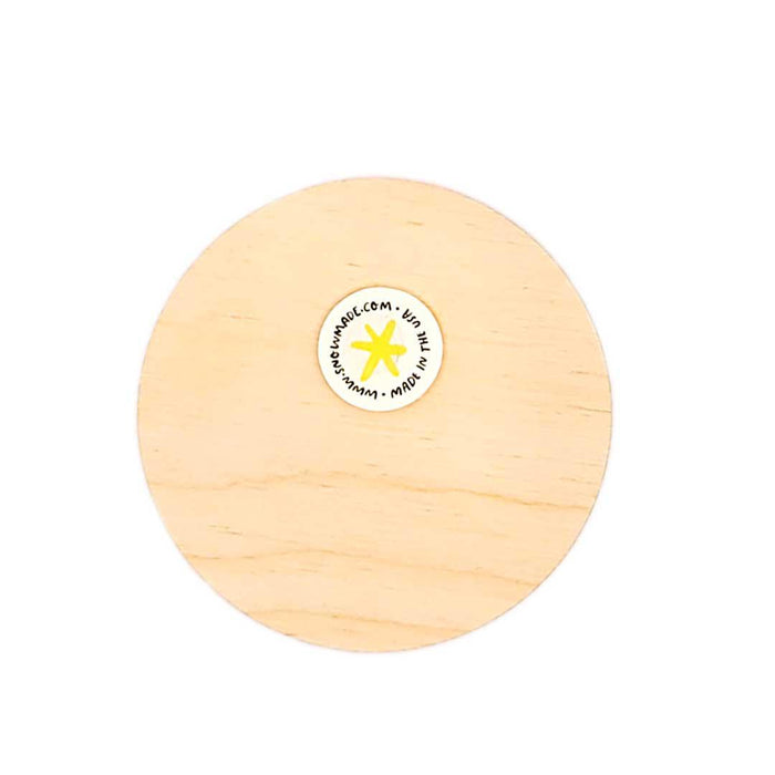 Wooden Magnet - Small - Round Reindeer Over Space Needle (Icy Green) by SnowMade