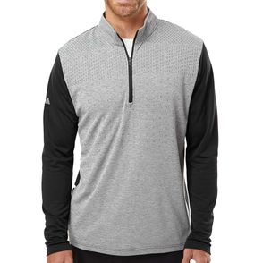 Adidas Heather Block Print Quarter-Zip Pullover