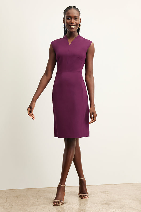 front image of a woman wearing the aditi dress in plumberry | Exclude | Grid Hover