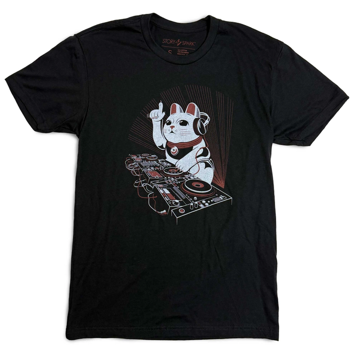 Adult Crew Neck - Lucky Mix Black Tee (S - 2XL) by STORY SPARK